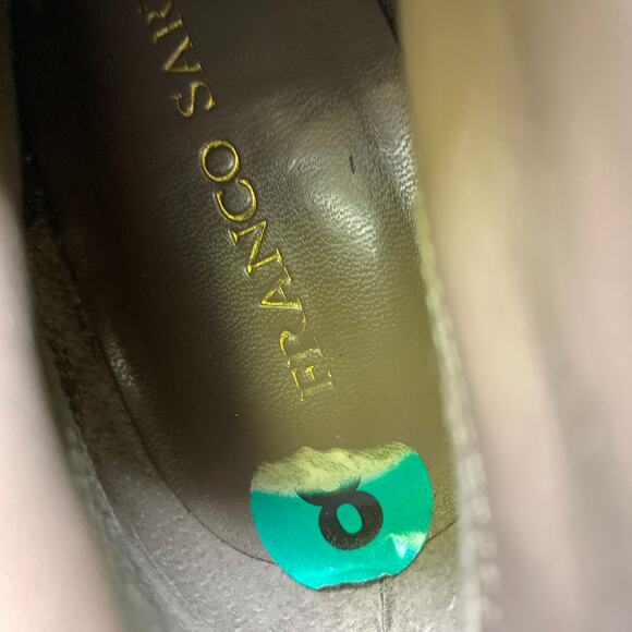 Franco Sarto Wedge Heel Ankle Booties Womens Size 8 Dark Olive Suede Leather - Picture 7 of 8